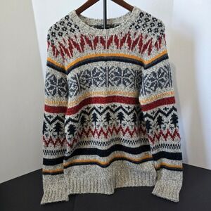 Forever‎ 21 Fair Isle Sweater Mens Large Winter Knit Pullover
